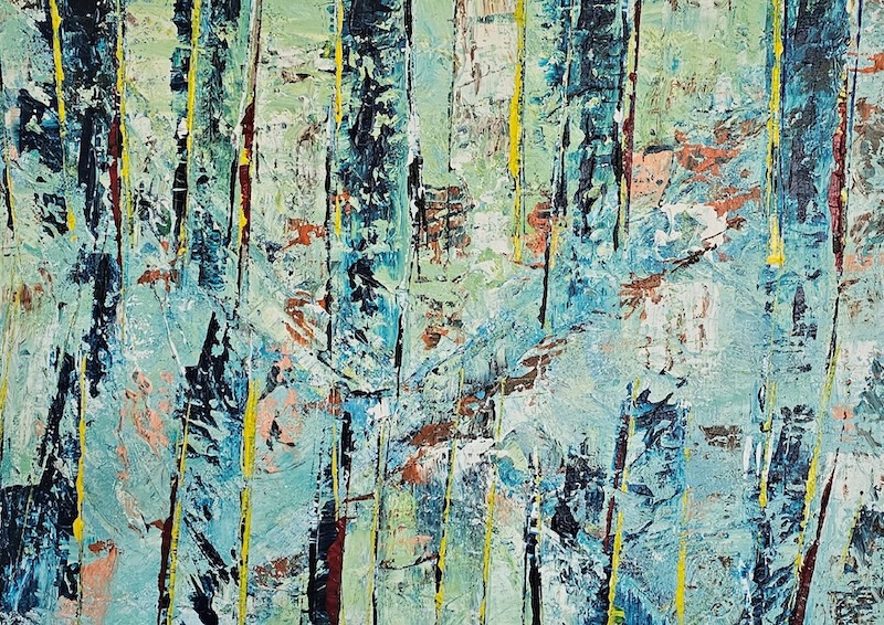 Œuvre d'art abstrait exposée à la galerie Artline